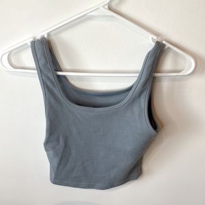 Gray/blue pink crop top, size extra small